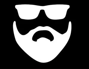 BEARD WITH GLASSES 5X5 Vinyl Decal / Sticker / Window Sticker Graphic - Picture 1 of 6