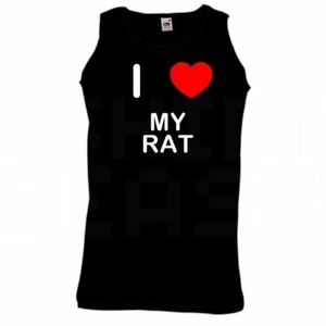 My Rat I Love Heart Vest Adult Crew Neck Athletic Gym Vest - Picture 1 of 18