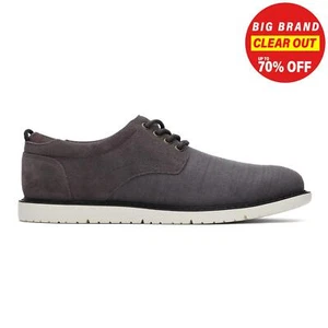 Toms Navi Oxford Leather Mens Smart Causal Fashion Designer Trainers Grey - Picture 1 of 5