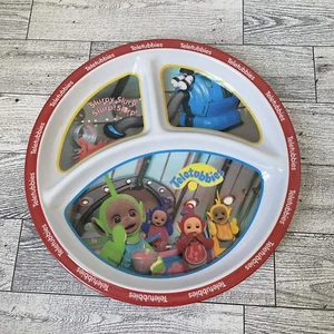 Plato de colección de melamina dividida Teletubbies diseños Zak Dipsy Po Laa Tinky-Winky  - Imagen 1 de 2