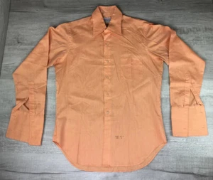 Vintage Rothschild Shirt Chicago 60s 70s Orange Collared Work Mens Size 15.5-34 - Picture 1 of 12