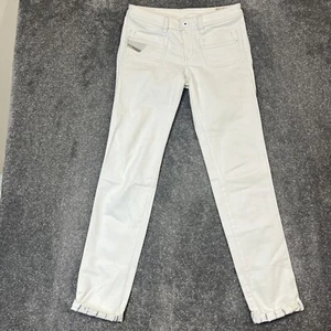 Diesel Womens Jeans Slim Tapered Fit White Low Rise Stretch W27 L30 * Kinkey - Picture 1 of 13