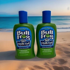 Bull Frog SPF 50 Quik Gel Sunscreen - Dries Instantly 5 fl oz **LOT OF 2** - Picture 1 of 3