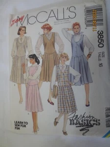 Uncut 1988 V3850 Vintage McCalls SEWING Pattern Jumpers size 16 fashion basics - Foto 1 di 2