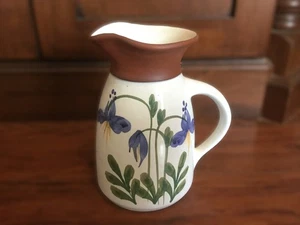 Emersen Creek Pottery Pitcher Redware Fields of Iris 1993 Made in Bedford, VA - Picture 1 of 12