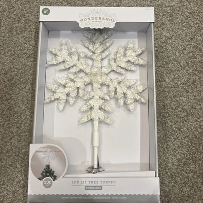 Christmas Snowflake Led-Lit Tree Topper Cool White LED Lights Wondershop 13.5" - Image 1 of 4