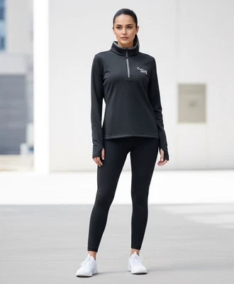 Suéter Pullover Nike Para Mujer 1/4 Cremallera Rendimiento Aire Libre Correr Negro Pequeño Foto 1 de 4