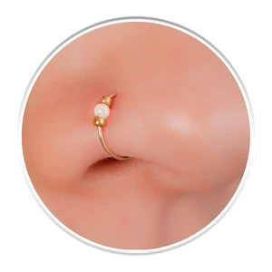 Winziger Nasenring Creolen - 24 Gauge Gold Filled Nasenring - schlicht 24G 14K Gold-Fille - Bild 1 von 12