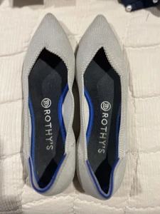 Rothy's Point Birdseye Gray Women's Shoes Flats Loafers Slip Size 9.5 New - Picture 1 of 4