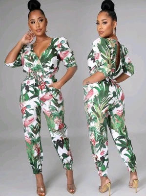 NUEVO SIN ETIQUETAS Mono Estampado Tropical TALLA S Foto 1 de 4