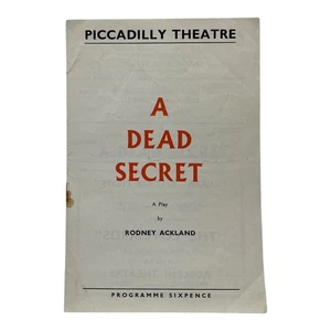 Piccadilly Theatre A Dead Secret Programm 1957 Rodney Ackland Paul Scofield - Bild 1 von 4
