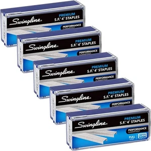 Grapas Swingline Premium: 1/4 pulgada. longitud, 210/tira, 5.000/caja, paquete de 5 (plata) - Imagen 1 de 6
