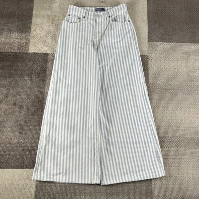 Polo Ralph Lauren Striped Wide Leg Pants Women’s Size 27 New Denim Project - Image 1 of 4