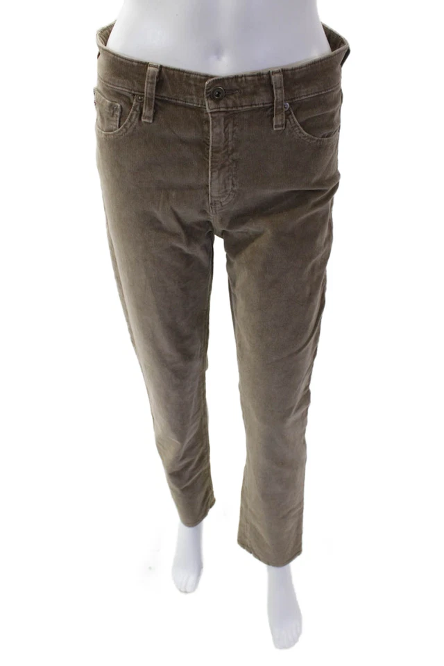 AG Adriano Goldschmied Womens Mari High Rise Straight Corduroy Jeans Brown 28 - Image 1 of 4