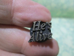 Religious Christian - He's Alive Lapel Pin - Christianity Spelled Letter - / 6D - Picture 1 of 4