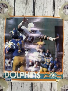 VTG Bob Baumhower #73 Miami Dolphins 1985 20 Years Eckerd Promo NFL Poster Sign - Picture 1 of 9