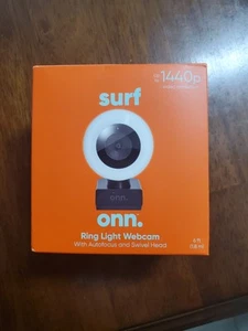 Onn. Surf Ring Light Webcam With Autofocus Up to 1440p Resolution New Open Box - Imagen 1 de 3