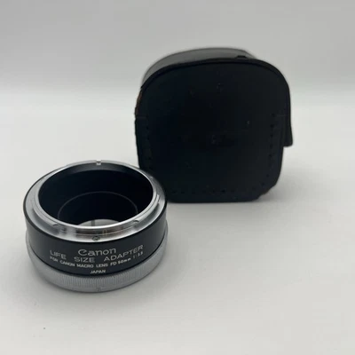 Adaptador de tamaño natural lente macro Canon FD 50 mm 1:3,5 vintage Foto 1 de 4