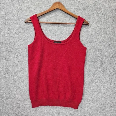 Sutton Studio Tank Top Womens Small Red Cashmere Sweater Knit Prep Quiet Luxury - Image 1 of 4