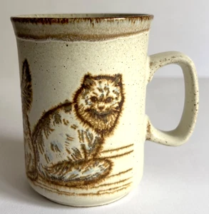 Vintage Dunoon Ceramics Cats and Kitten Stoneware Mug Made in Scotland Coffee - Picture 1 of 8