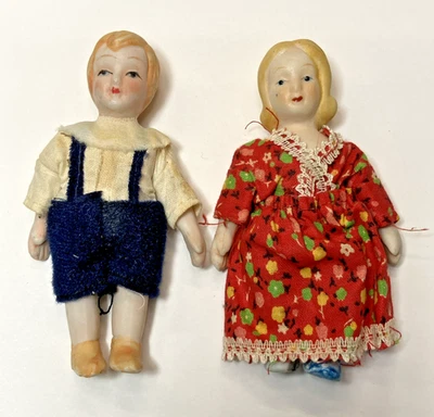 Cuerda de porcelana articulada muñeca niño niña usada vintage 4" Foto 1 de 4
