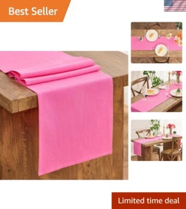 Soft Texture Rose Pink Table Runner 72'' - Versatile for Any Table Setting - Picture 1 of 8