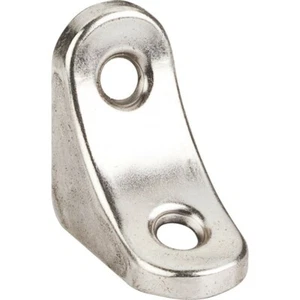 One Bright Nickel 1-3/8 Inch Church Pew Angled Corner Bracket Kitchen Cabinet - Picture 1 of 1