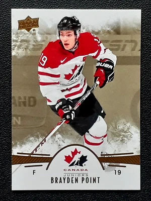 BRAYDEN POINT 2016-17 UPPER DECK TEAM CANADA JUNIORS GOLD 16-17 NO 39      29930 - Image 1 of 2