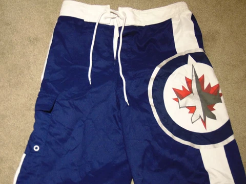 Winnipeg Jets Men's Swim Board Shorts Trunks Surf Beach Small Blue White Cover