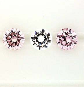 0.205ct! PINK AUSTRALIAN ARGYLE DIAMONDS PAIR 100% NATURAL UNTREATED+CERTIFICATE - Picture 1 of 3