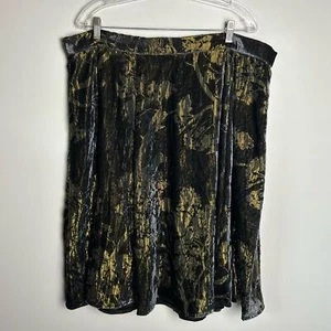Neu mit Etikett Anthropologie ModCloth Midirock Samt Burnout Übergröße 2X ausgestellt Goth - Bild 1 von 12