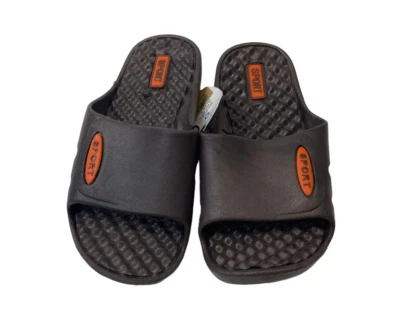 Shocked Boys Flip Flops Sports Slip-on Sandals Brown/Orange Size 12-13 MEDIUM - Image 1 of 4