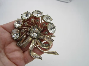 Broche vintage original Eisenberg plata esterlina con flor de rinnestona 87 gramos - Imagen 1 de 7