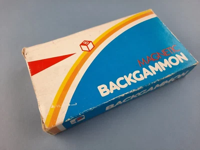 Vintage Travel Pocket Magnetic Backgammon Complete instruction Made In HongKong - Image 1 of 4