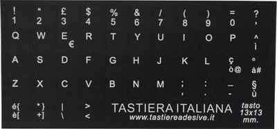 Tastiera Adesiva Lingua Italiana Notebook PC Stickers misura tasto mm. 13x13 - Immagine 1 di 2