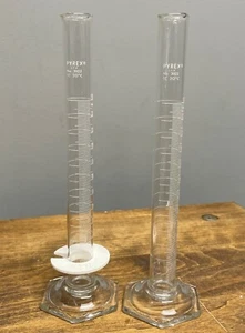Lot of 2 PYREX Graduated Cylinder 25ml No. 3022 TC 20°C - Picture 1 of 3