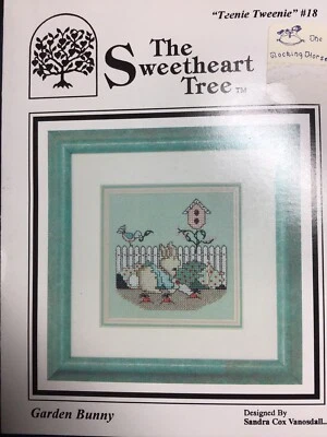 The Sweetheart Tree Teenie Tweenie Garden Bunny Cross Stitch Pattern - Image 1 of 3