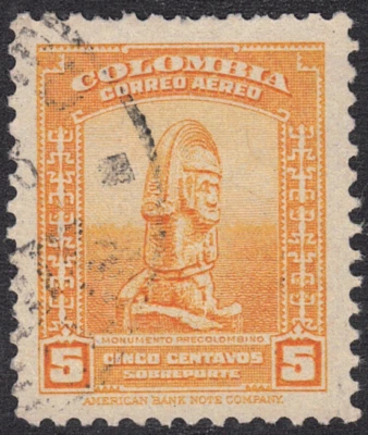 Colombia SC# C151 1948 - Monumento Precolombino - Usado Foto 1 de 2