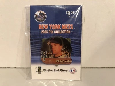 MIKE PIAZZA NEW YORK METS NYM MLB 2005 PIN COLLECTION THE NEW YORK TIMES NEW! - Image 1 of 4
