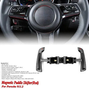 Steering Magnetic Paddle Shifter For Porsche 718 Cayman Boxster Black Red A1 - Picture 1 of 17