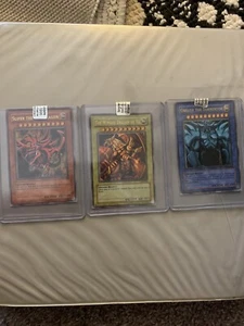 Yugioh Ultra Rare 2003 Game Boy Promo Egyptian God Cards : Obelisk, RA, Slifer - Picture 1 of 7