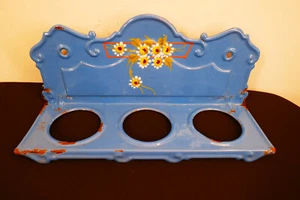 altes schönes Wandbord Emaille mit Emailemalerei Soda Sand Seife Wandregal - Bild 1 von 9