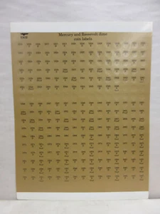 Eagle Brand Year & Mint Labels U.S. Mercury Roosevelt Dimes Sheet F 1916-1995 - Picture 1 of 8