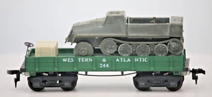 HO Mantua, Old Time Flat Car, Western & Atlantic RR #244 W/ Military Truck & Box - Picture 1 of 8