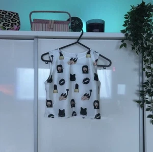 omighty black gothic sassy emoji crop top - Picture 1 of 1