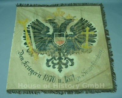 63343: KRIEGER FAHNE 1870/1871, "Den Krieger`n 1870 1871 zu Sommerschenburg" - Bild 1 von 4