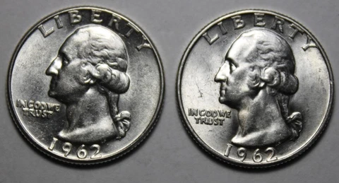 United States 1962-D & 1962-P Washington Silver Quarters Pair,Choice AU-BU (J43) Cover