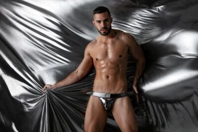 TOF PARIS Fantasy Metal Jockstrap Elástico Jock MicroFibra Metálica Plata 75 Foto 1 de 4