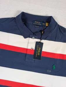 Polo Ralph Lauren Polo Shirt Mens 2XL Striped Mesh Classic Fit NWT. - Picture 1 of 9