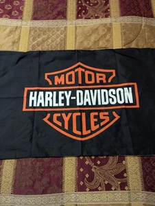 HARLEY DAVIDSON MOTORCYCLES SCHWARZ ORANGE STANDARD KISSENBEZUG (1) - Bild 1 von 2